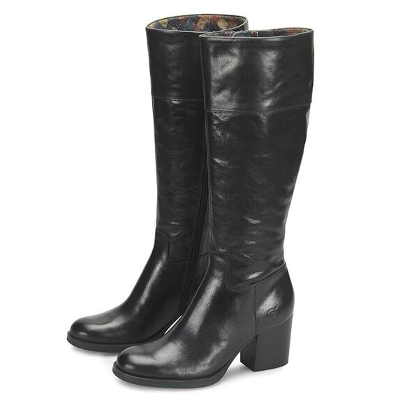 Born Womens Brandy Knee High Boots US 8.5 M EU 39 Black Leather NIB - Picture 1 of 12